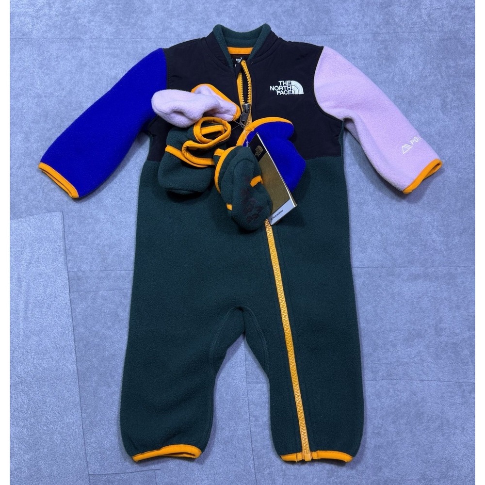 The North Face Baby 6M 1 Pc Jumpsuit Denali Fleece Ponderosa Green NEW